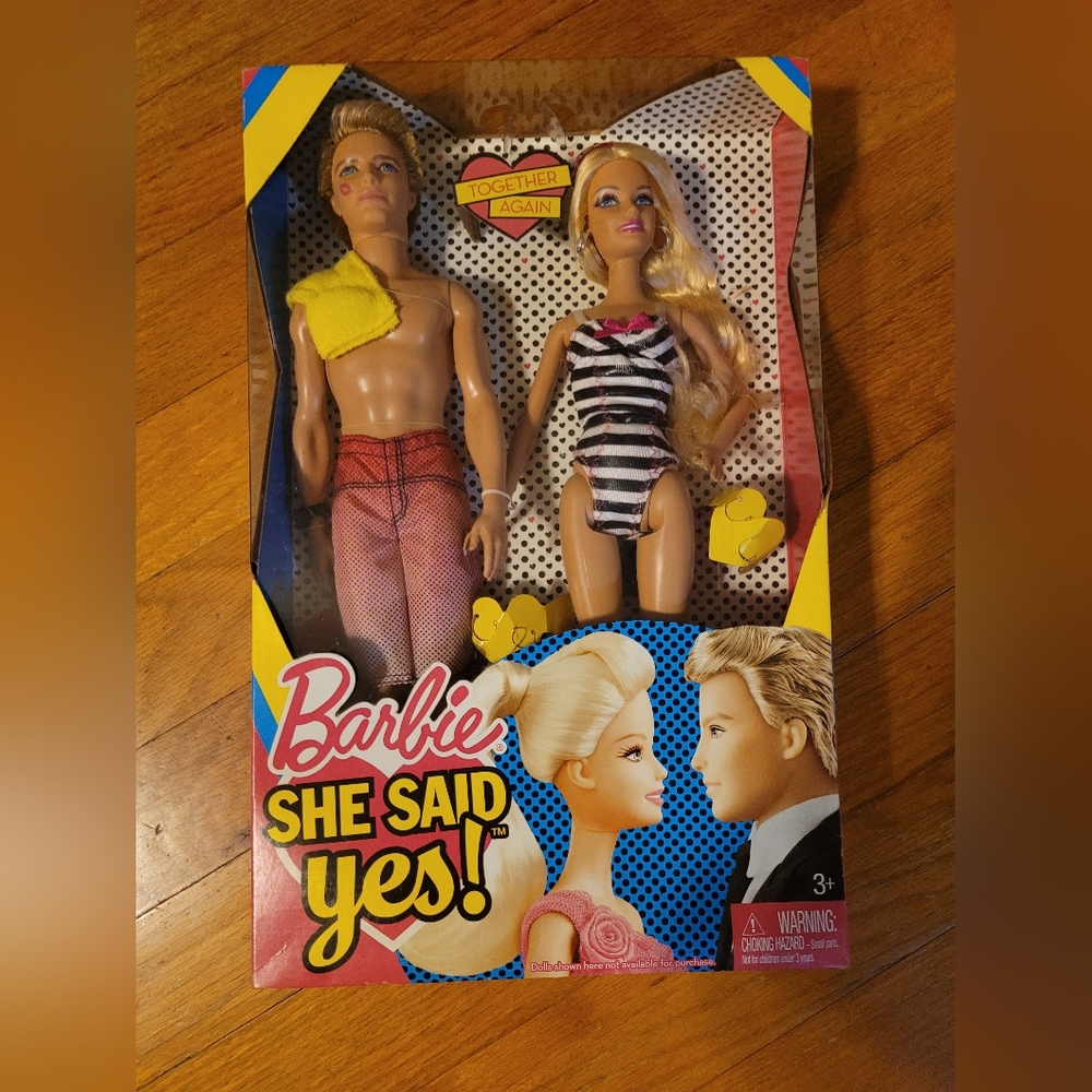 Barbie Ken Doll Set She Said Yes Swimsuit Retired Collectible NIB